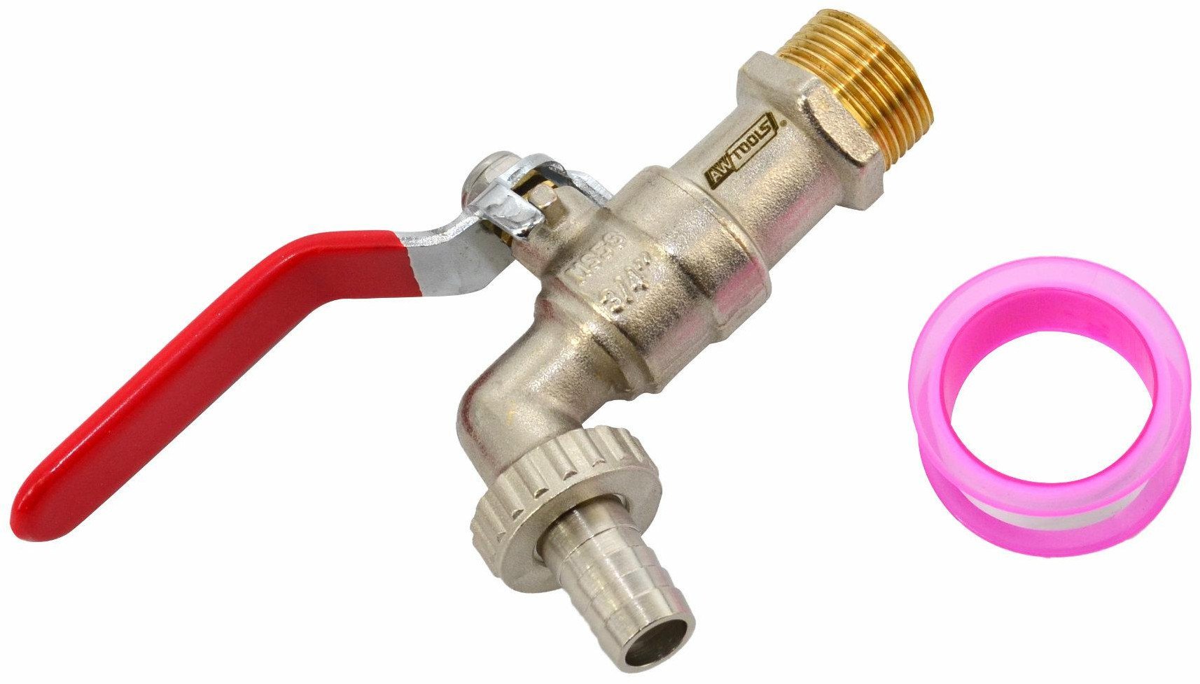 AWTOOLS KRAN OGRODOWY MOSIĄDZ NIKLOWANY 3/4" GWINT ZEWNĘTRZNY 3/4"