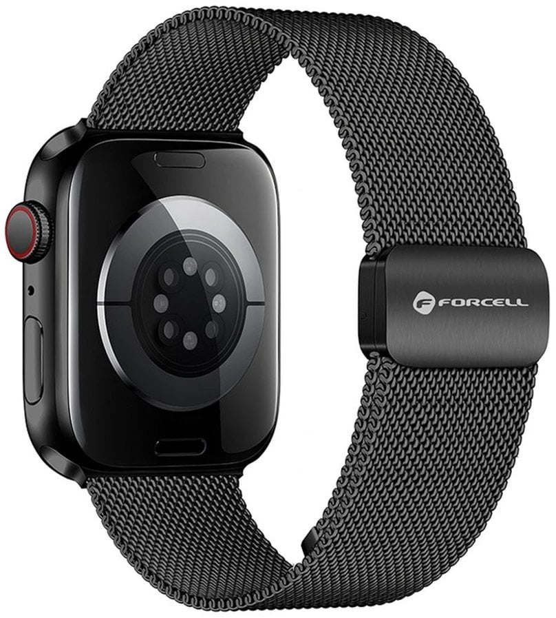 Pasek do Apple Watch Forcell F-Design FA14 magnetyczny stal 42 / 44 / 45 / 49 mm czarny