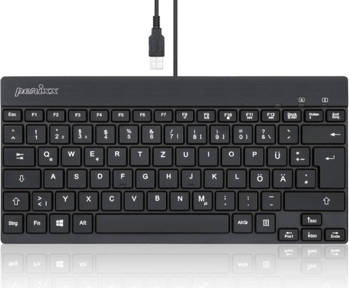 Klawiatura Perixx Perixx PERIBOARD-326 DE, Illuminated USB keyboard, wired, black