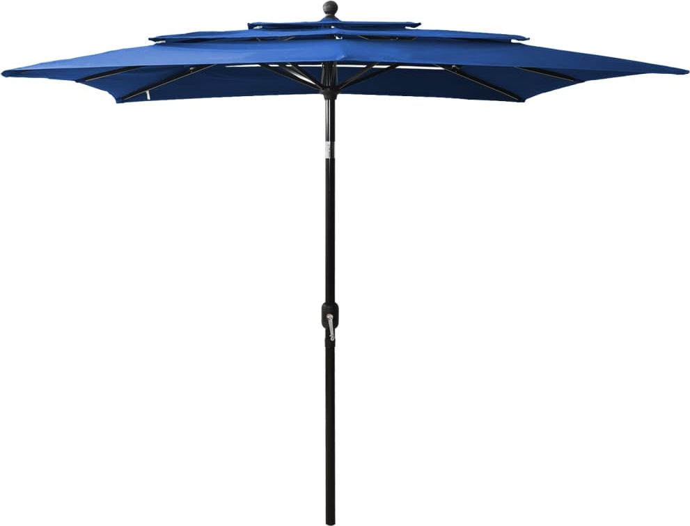vidaXL 3-poziomowy parasol na aluminiowym słupku, lazurowy, 2,5x2,5 m
