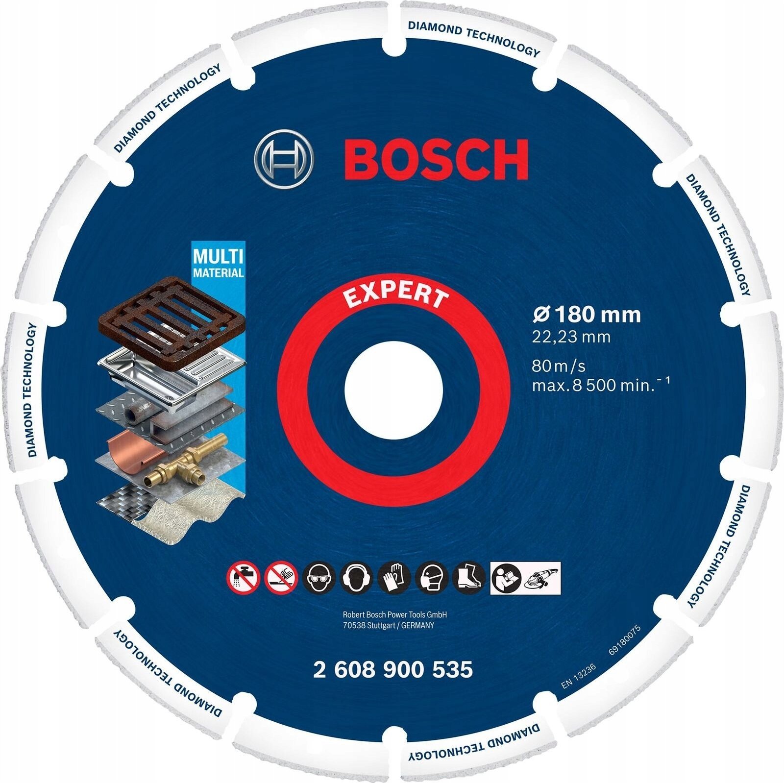Bosch Bosch Powertools diamond cutting disc 180x22.23mm - 2608900535 EXPERT RANGE