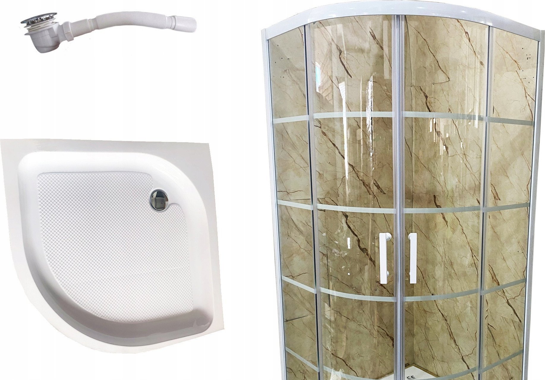 Toule Kabina prysznicowa biała LOFT w duże szprosy 90x90