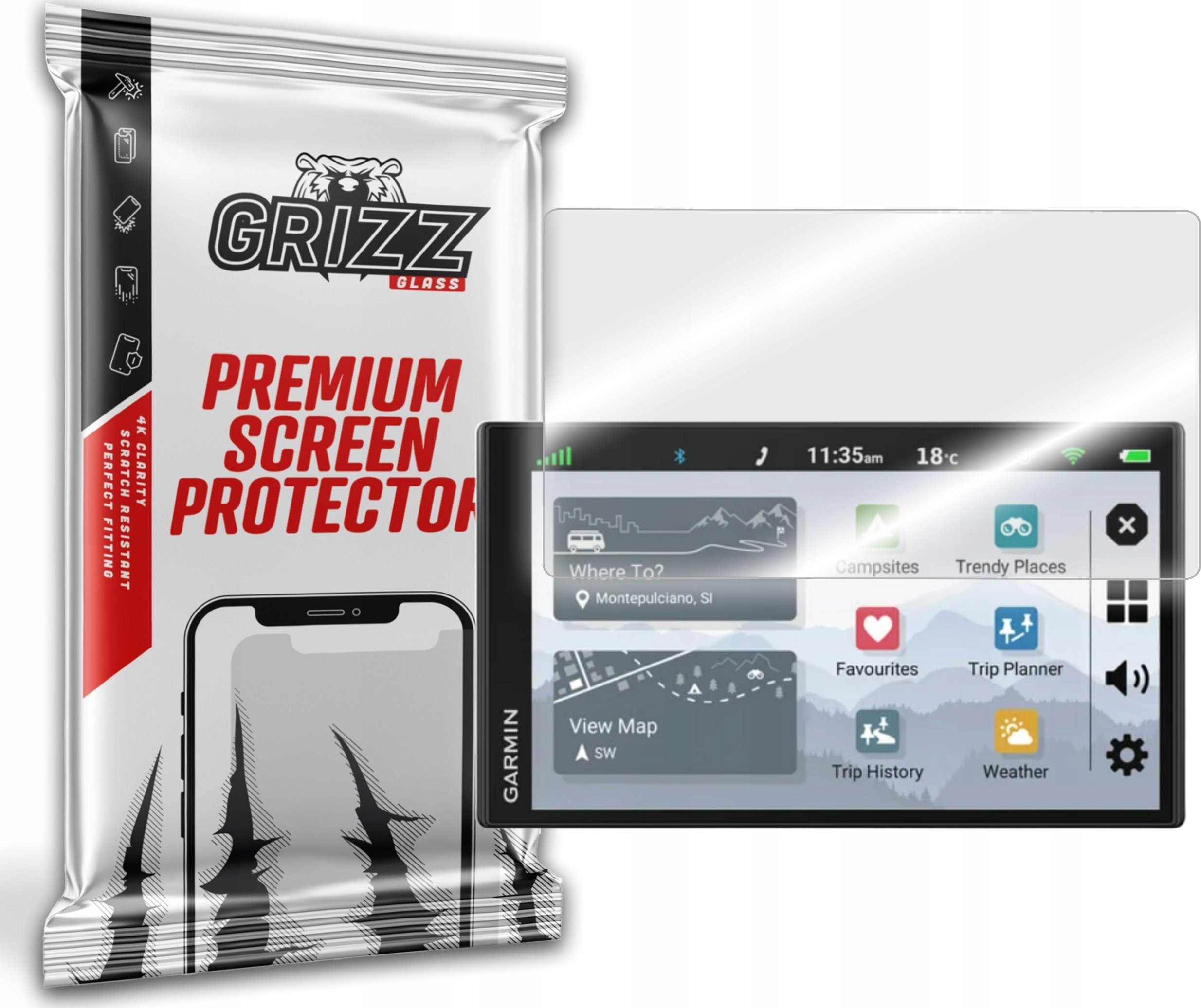 GrizzGlass Szkło hybrydowe GrizzGlass HybridGlass Garmin CamperVan