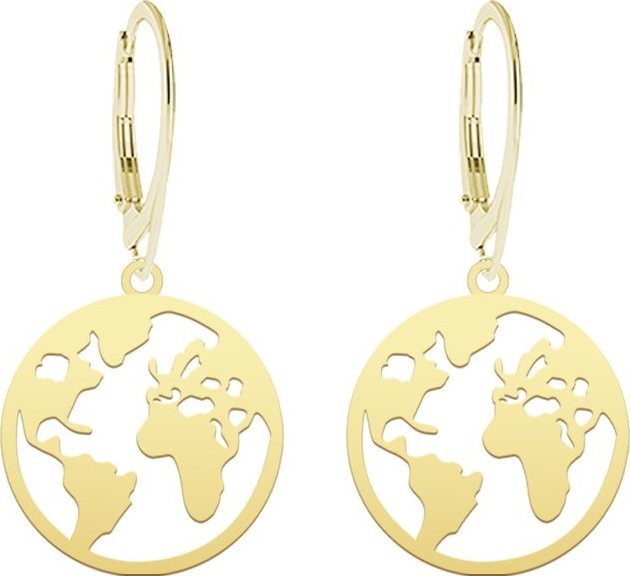 Radziszewska Jewellery Kolczyki Kula Ziemska srebro pozłacane
