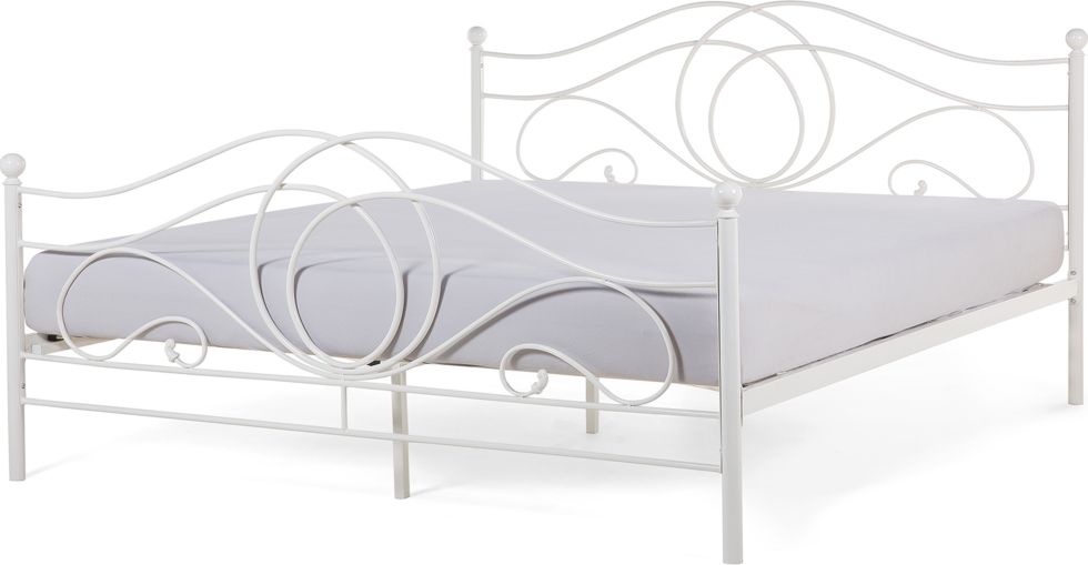 Shumee Łóżko metalowe 160 x 200 cm białe LYRA