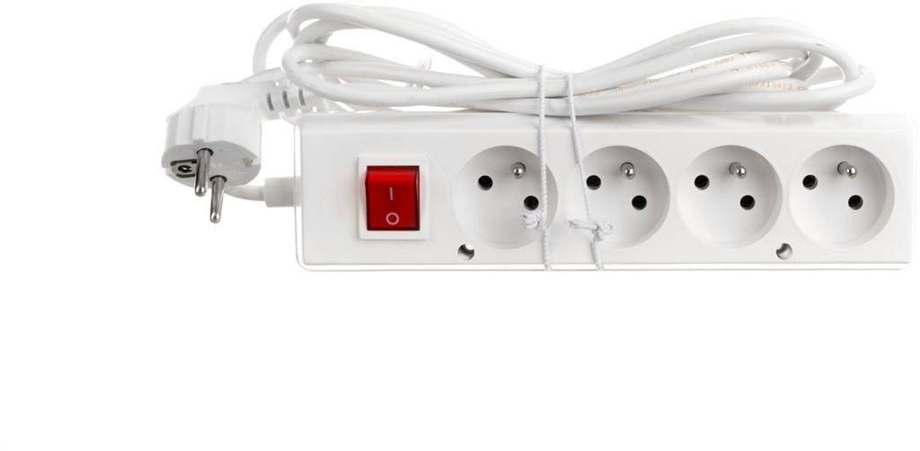 Przedłużacz z wyłącznikiem 4-gniazda z/u 10A 3m /OMY 3x1/ biały PS-470WS T-105950