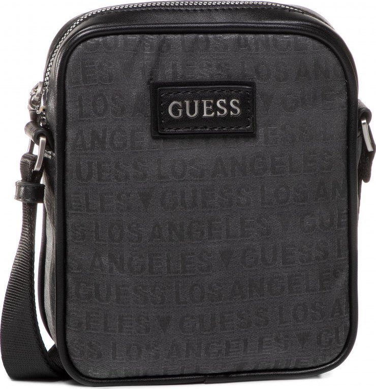 Guess, Dan, Document Holder, Textile Crossbody Bag, Black, HMDLJCP0317, For Men For Men