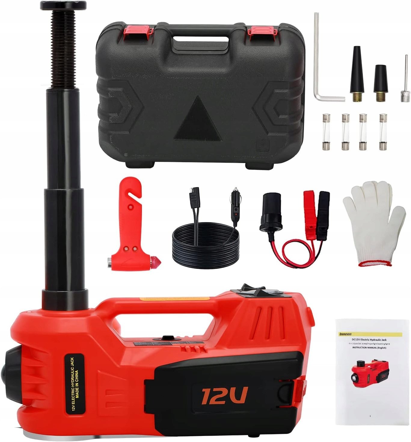 Inncen podnośnik samochodowy elektryczny lewarek 5T DC 12V hydrauliczny 4w1