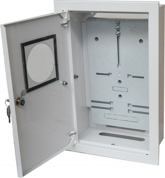 Alfako Rozdzielnica podtynkowa metalowa 1x3F na licznik elektroniczny zamek okienko RAL 9003 A-RW19E