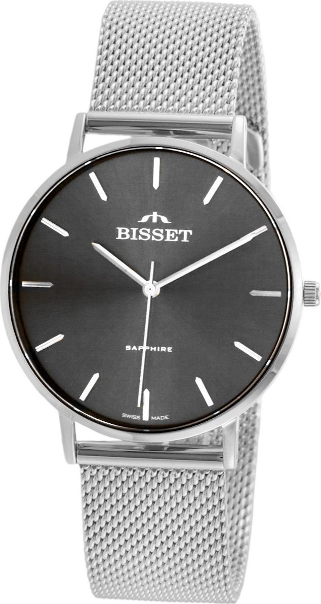 Zegarek Bisset Szwajcarski zegarek damski Bisset ARITTE srebrny grafitowa tarcza