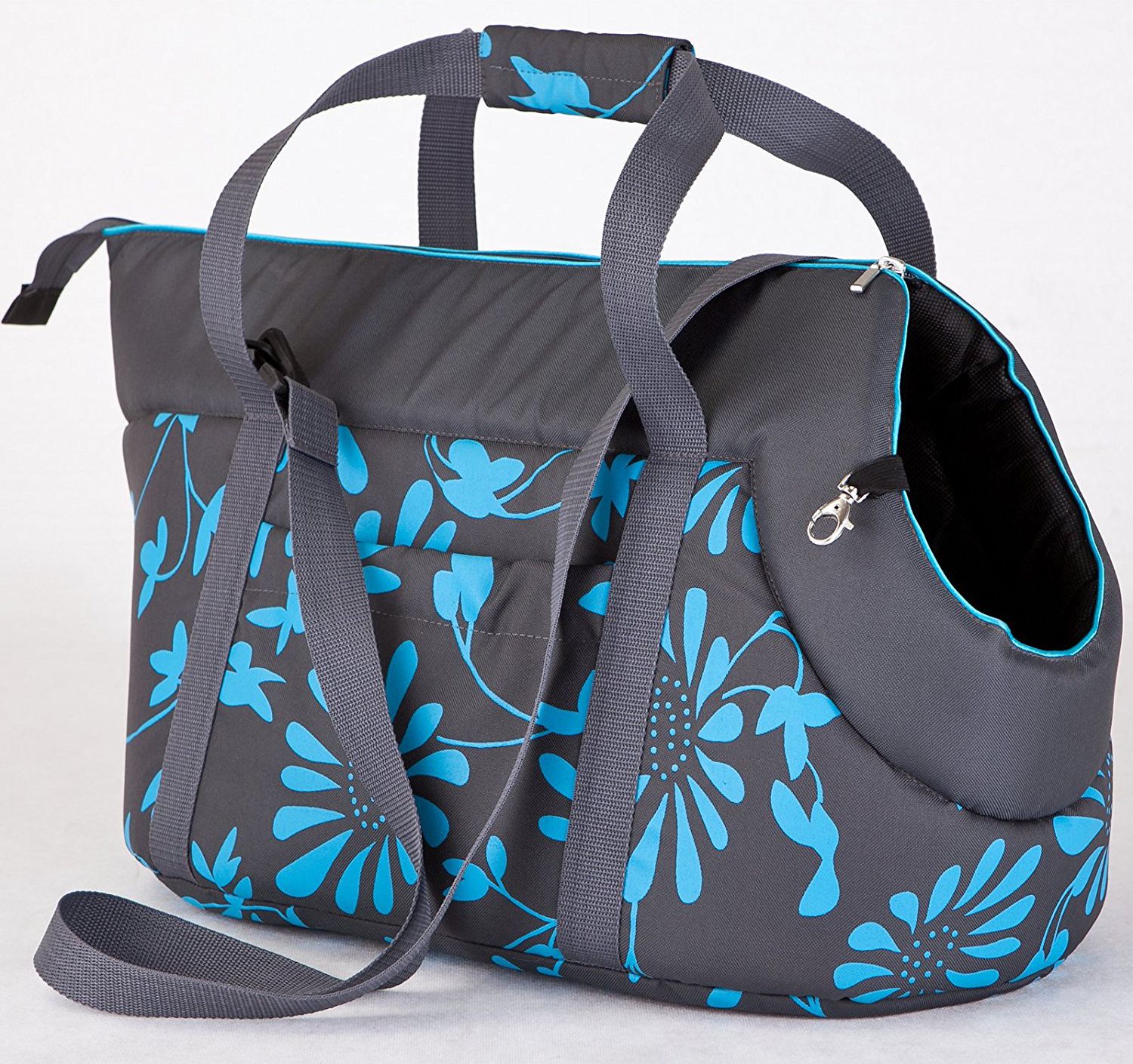 Hobbydog R1 Torba Grafit W Niebieskie Kwiaty