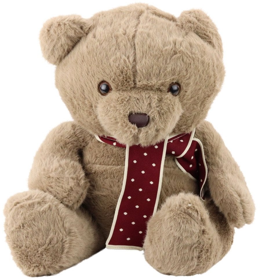 LeanToys Pluszowa Maskotka Przytulanka Duży Miś Z Szalikiem Jasnobrązowy 45cm