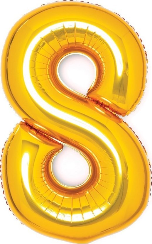 AMSCAN Balon foliowy cyfra 8 złota 49x66cm 9913213