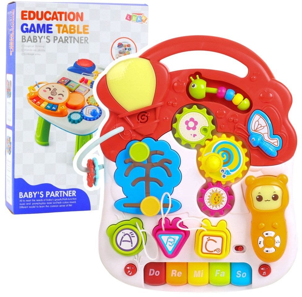 Stolik Interaktywny Edukacyjny Dla Malucha Światła Dźwięki Kolorowy 6w1 EDUKAMP