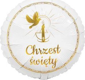GoDan Balon foliowy Chrzest Święty (gołąbek i świeca) 18"