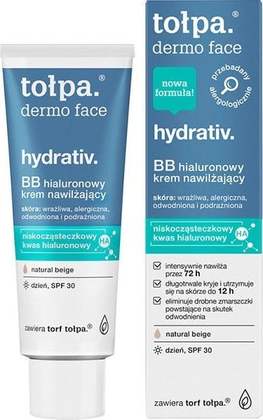 Tołpa Dermo Face Hydrativ BB Hialuronowy krem nawilżający na dzień SPF 30 40ml