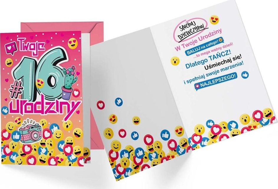 KUKARTKA Karnet PR-341 Urodziny 16 dziewczynka