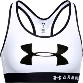 Under Armour Under Armour Mid Keyhole Graphic Bra 1344333-100 białe XS
