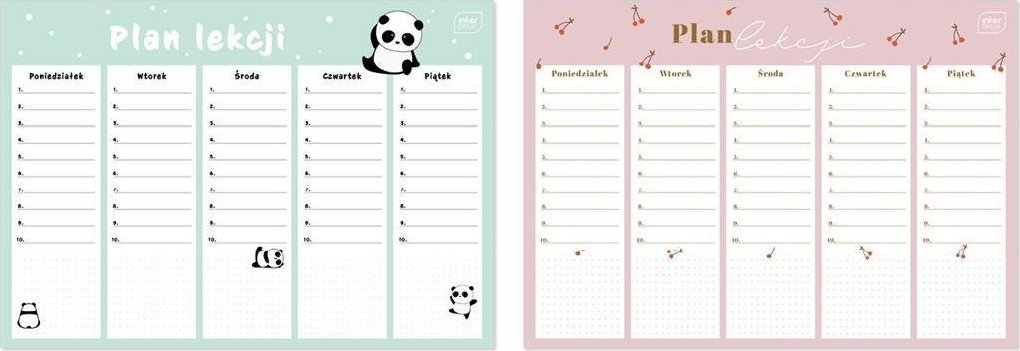 Interdruk Plan lekcji A4 Girls (10szt)