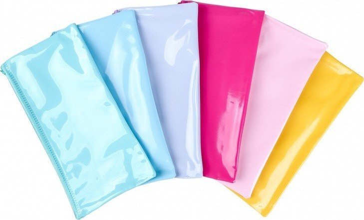 Piórnik Gimboo Piórnik saszetka GIMBOO, płaska, PVC, 280 MIC, mix kolorów pastel