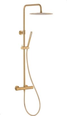 Zestaw prysznicowy KFA Moza Deszczownia Premium Z Baterią Natryskową Termostatyczną, Złoty Szczotkowany PVD (5736-920-31)