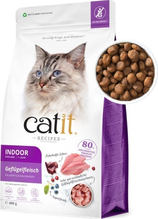 Catit Sucha karma dla kota Catit Recipies Indoor Adult z drobiem 400g