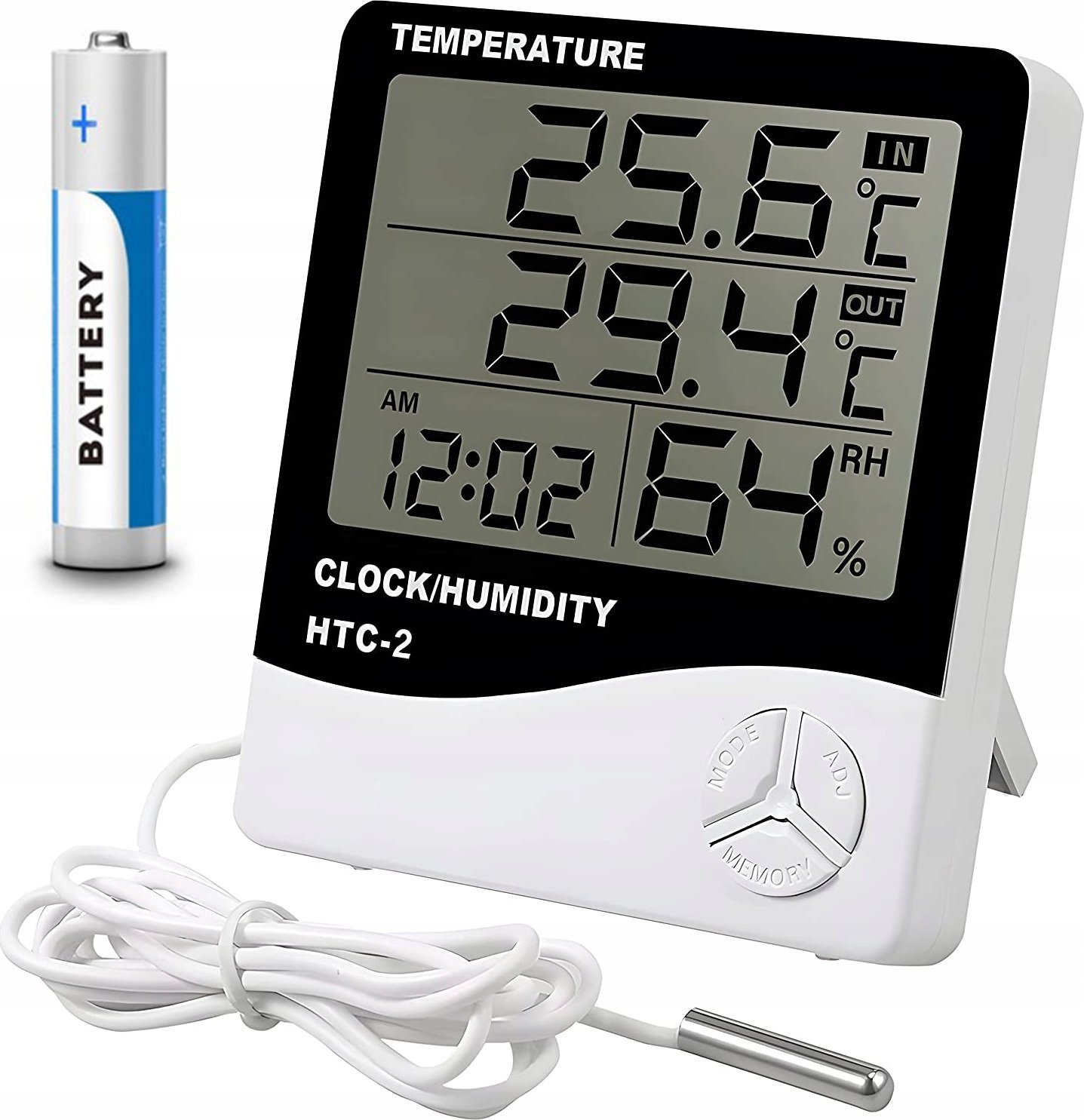 STACJA POGODY TERMOMETR HIGROMETR PŁASKA Z SONDĄ NK5253