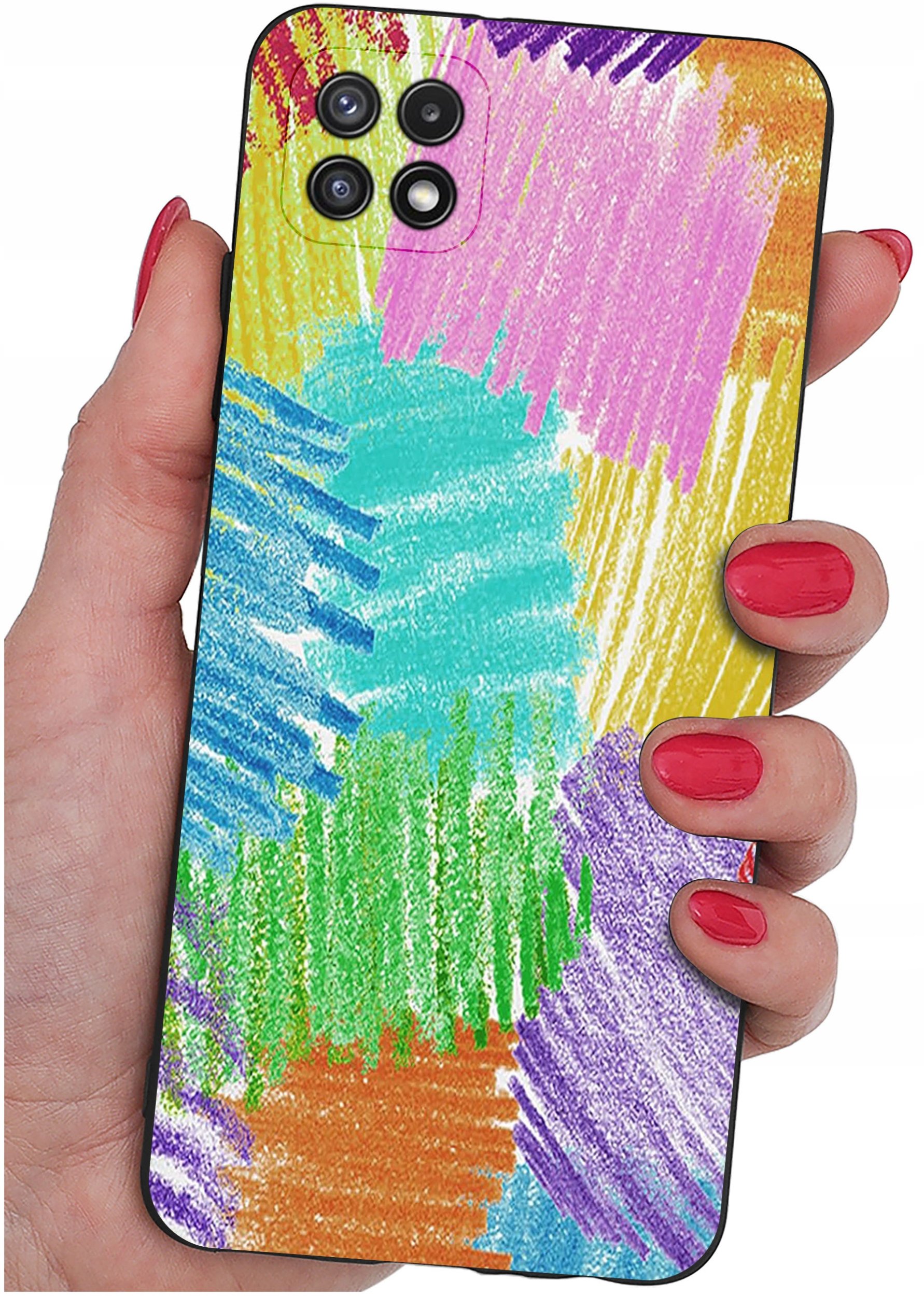 Etui do Samsung A22 5G WZORY |SILIKONOWE MATT CASE + SZKŁO 9H