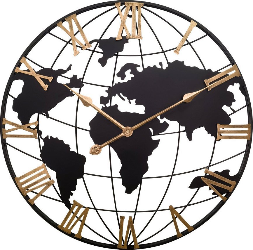 Zegar ścienny MPM E04.4532 kontynenty 60 cm .