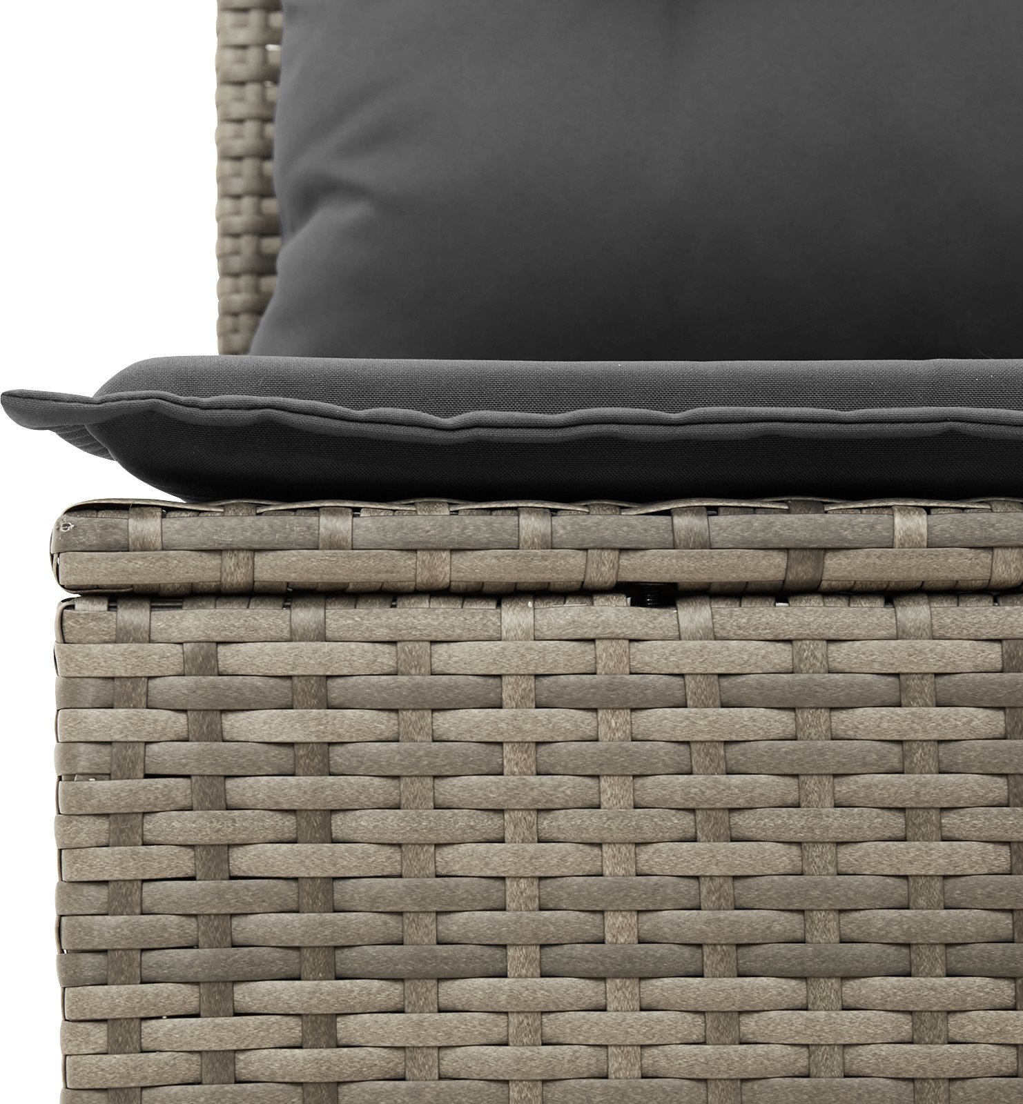 Zestaw Sof Ogrodowych 14 Elementów z Poduszkami Szary Poli Rattan Akacja