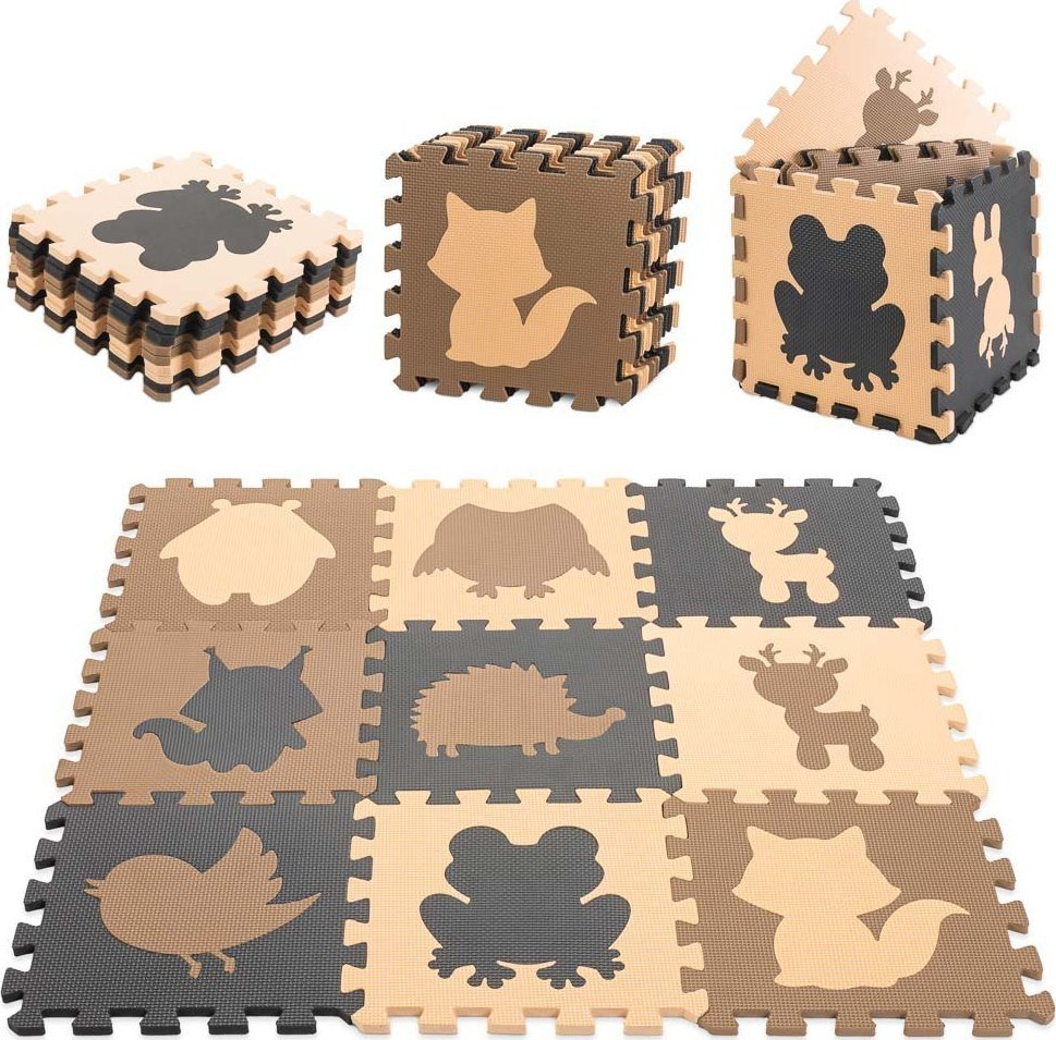 Kontext Puzzle piankowe mata dla dzieci 9el. beż-brąz-czar