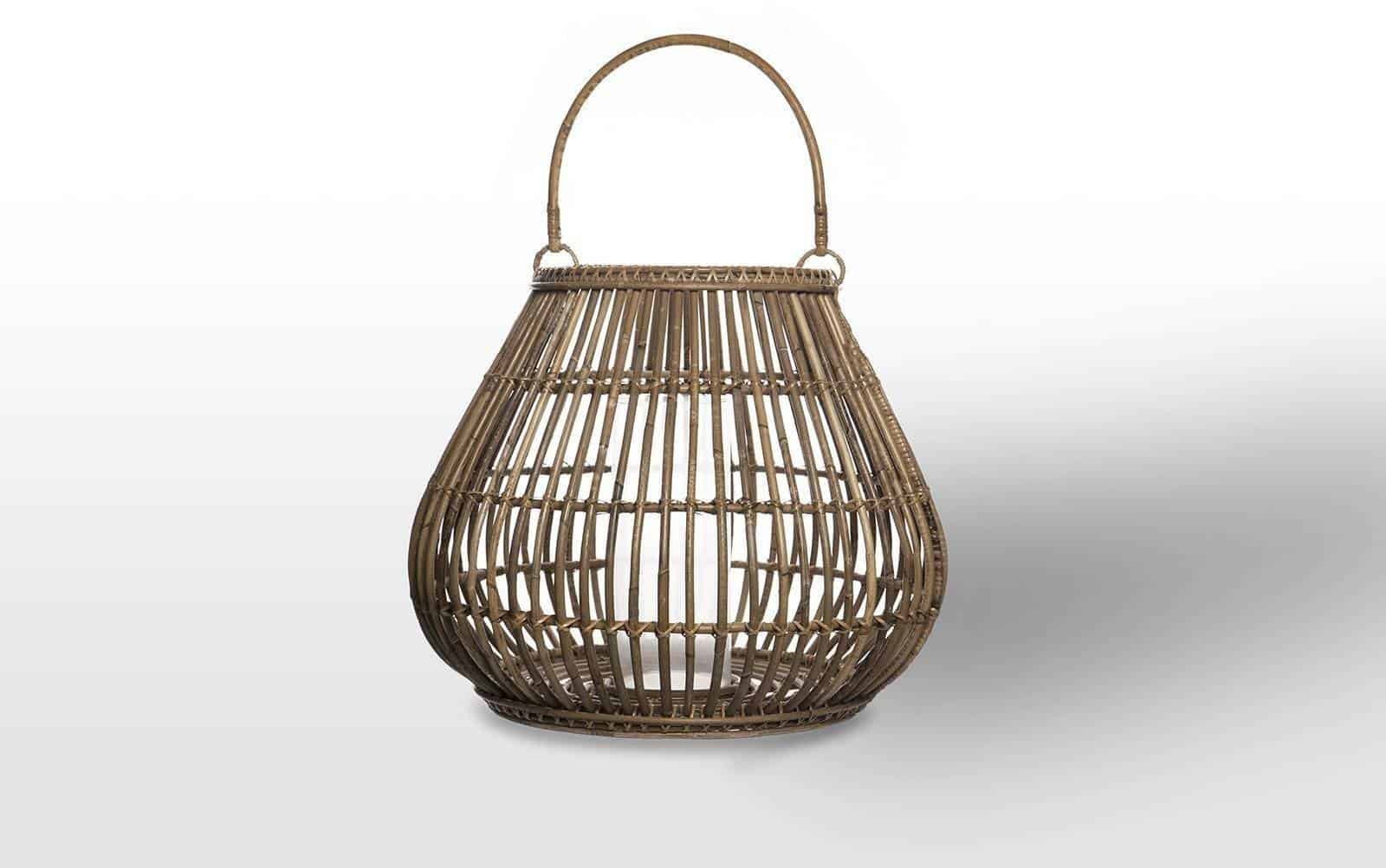 Lampion rattanowy Caen Gray 64 cm