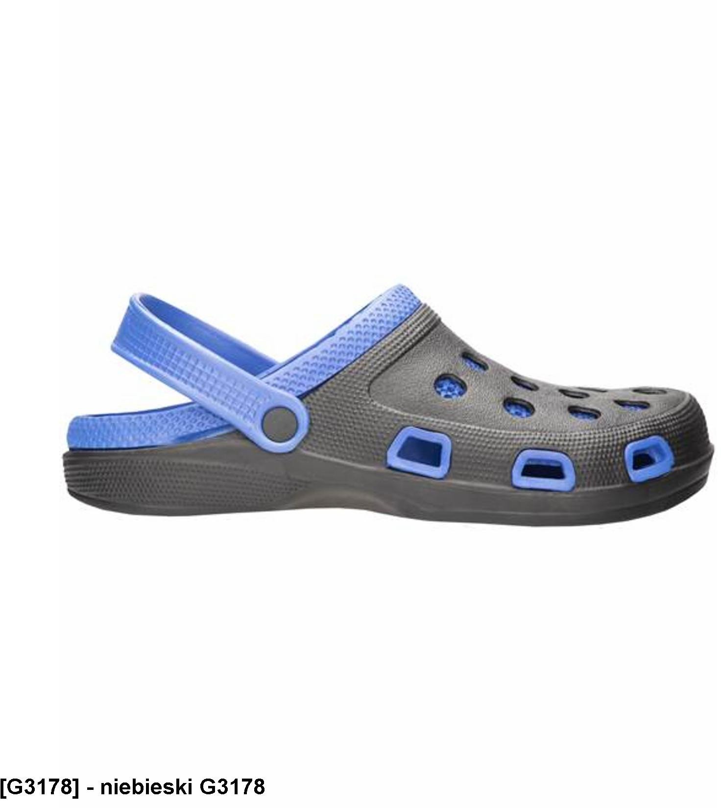 MARINE G3178 G3179 G3306 G3307 G3409 - wsuwane kroksy z paskiem - niebieski G3178 43