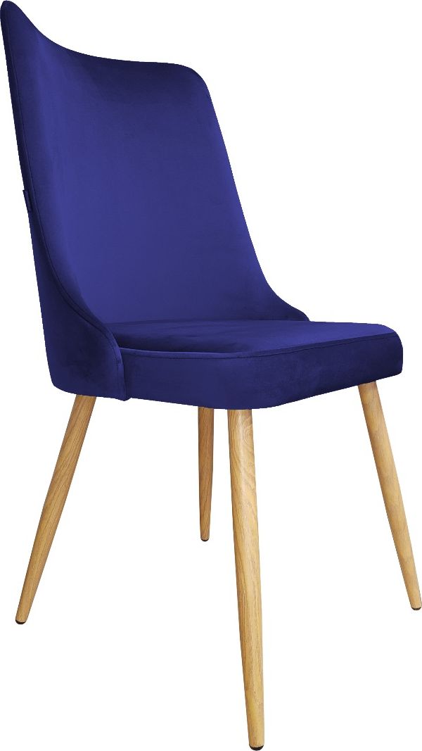 Atos Krzesło CYPRIAN 2 VELVET granatowe/dąb z metalowymi nogami ATOS