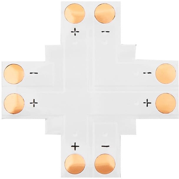 Konektor do taśm LED typu "+" 10mm 2pin 1 sztuka X4883