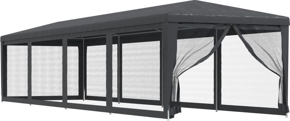 vidaXL vidaXL Namiot imprezowy z 10 ścianami z siatki, antracyt, 3x12 m, HDPE