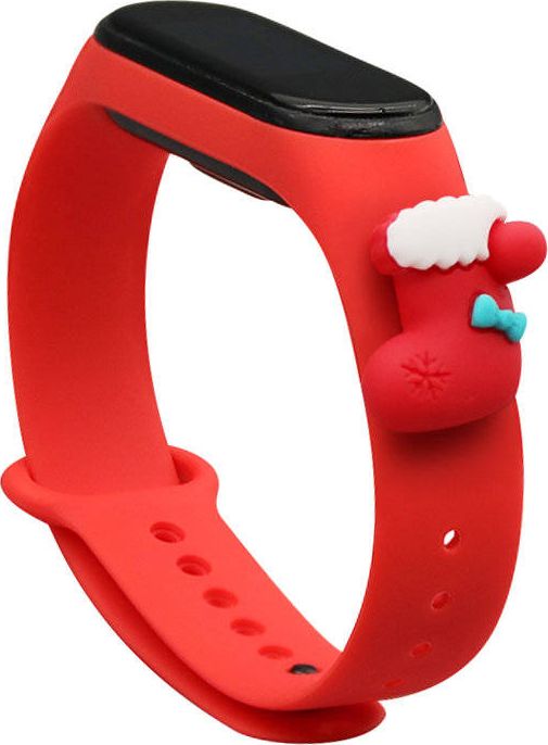 Hurtel Strap Xmas opaska do Xiaomi Mi Band 4 / Mi Band 3 silikonowy pasek bransoletka czerwony (skarpeta)