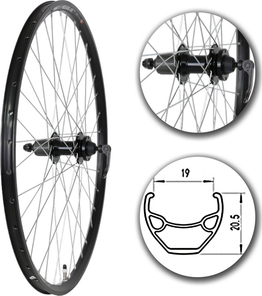 Omnigena Koło tył 27,5" PA/O Alu, stożek, DISC, QR Shimano 8/13