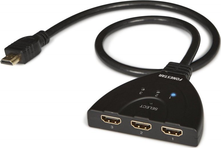Fonestar Fonestar FO-513 - Dwukierunkowy, automatyczny przełącznik HDMI 3 x 1 (3 wejścia x 1 wyjście) na przewodzie 50cm. 1080p@60Hz. 7.5Gbps