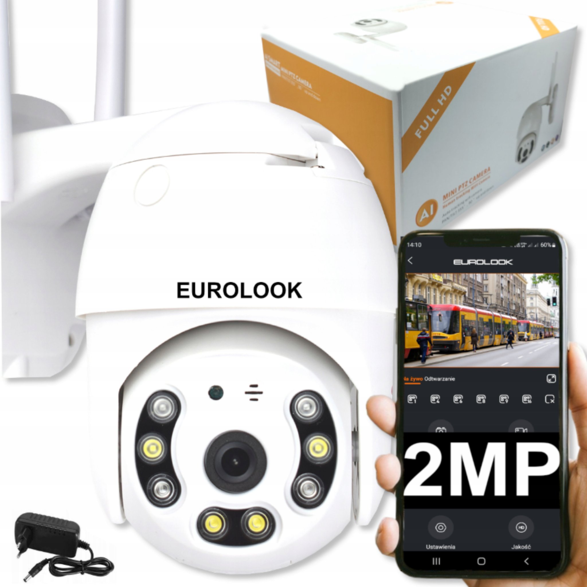Kamera Bezprzewodowa Alarm WiFi 2Mpx Monitoring IP