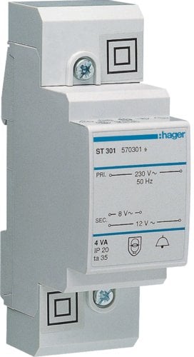 Transformator dzwonkowy 230/8-12VAC 4VA ST301