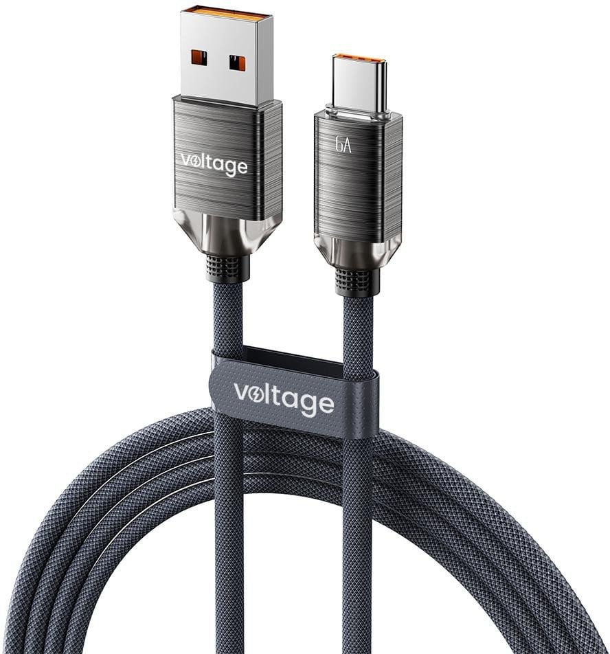 Kabel USB voltage USB-A - USB-C 2 m Czarny (VEKC66AC200BK)