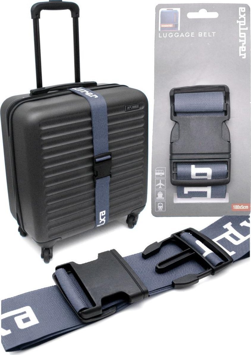 ProWorld UNIWERSALNY PAS ZABEZPIECZAJĄCY DO WALIZKI SPINAJĄCY 180x5CM PROWORLD GRANATOWY