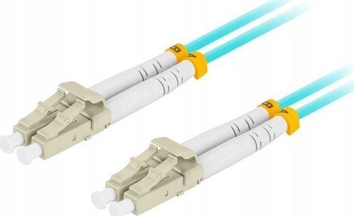 Lanberg PATCHCORD ŚWIATŁOWODOWY MM LC/UPC-LC/UPC DUPLEX 3.0MM OM3 50/125 LSZH 10M AQUA LANBERG