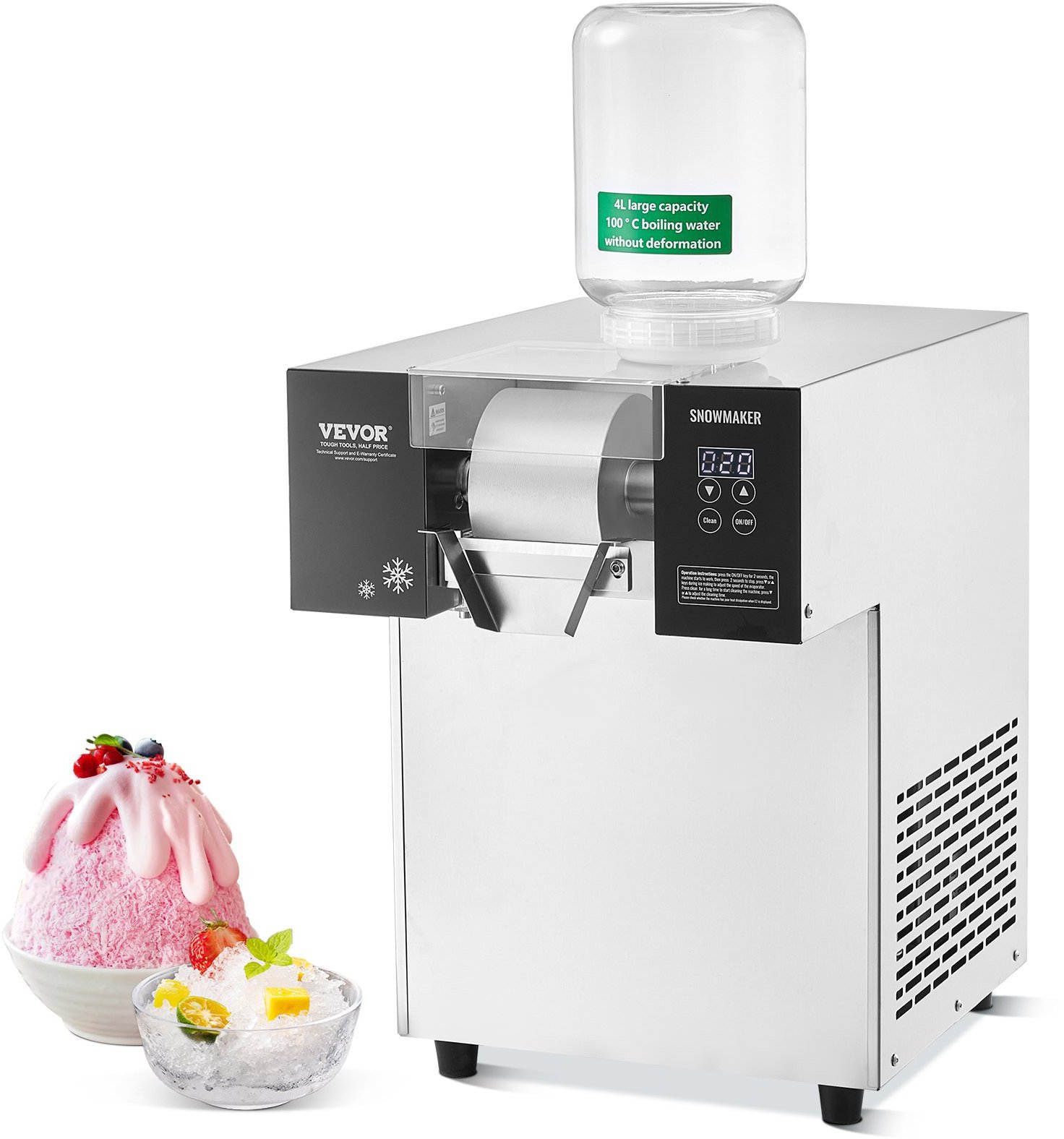 Kruszarka do lodu z chłodzeniem powietrznym do lodów i napojów 180 kg/24h