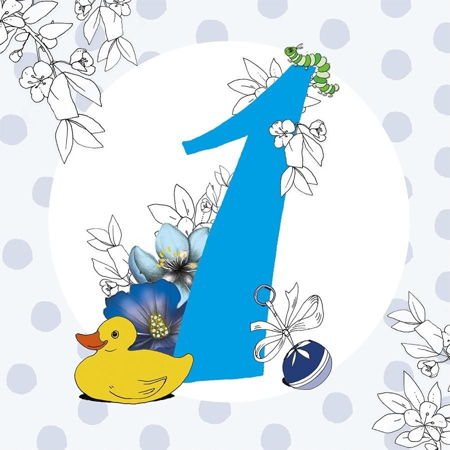 Clear Creation Karnet Swarovski Kwadrat Roczek Chłopiec