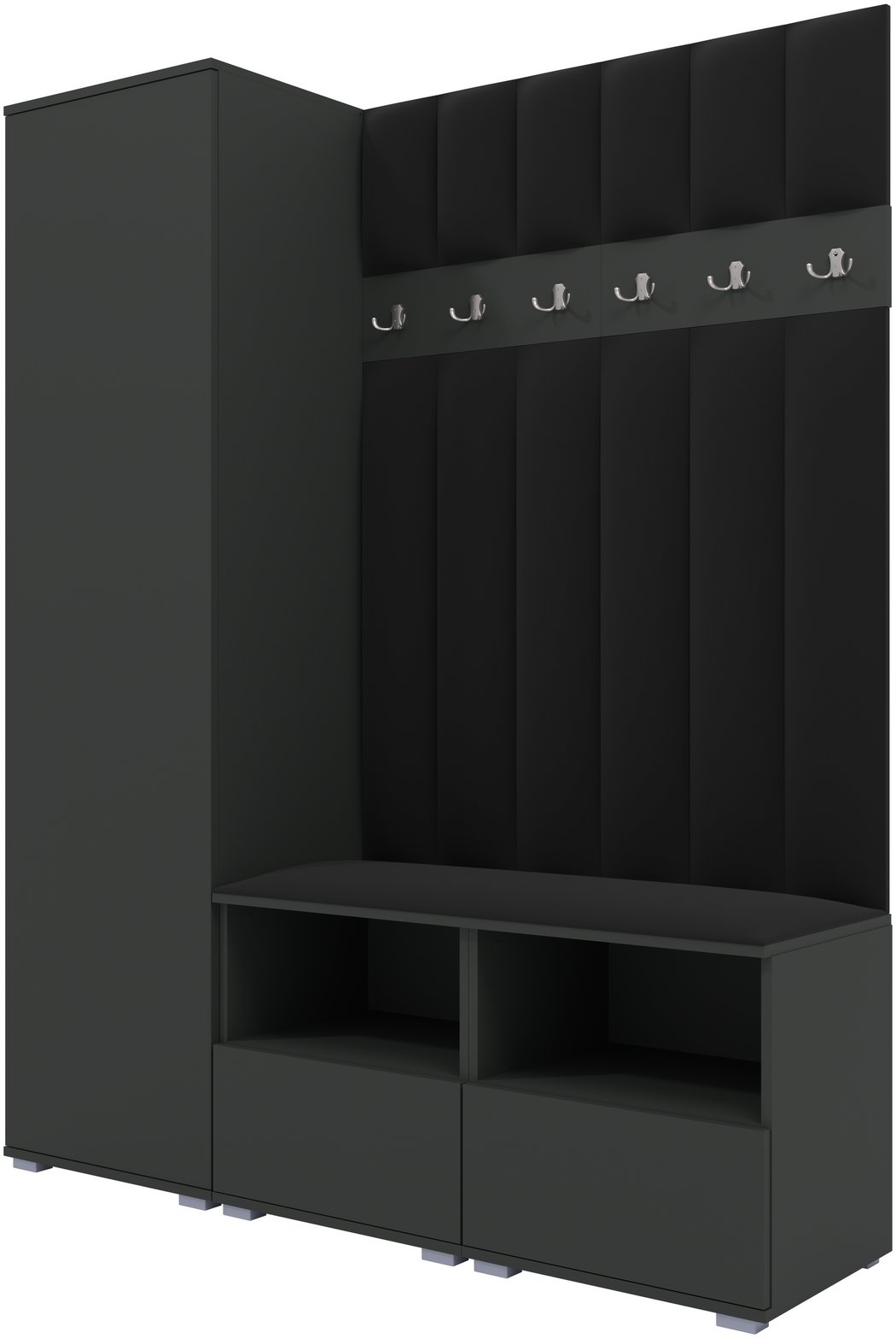 Tapicerowana garderoba Nela II LUX - kolor grafit + tkanina Trinity 16