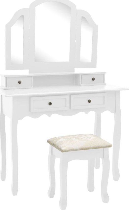 Elior Biała toaletka ze stołkiem - Amareo