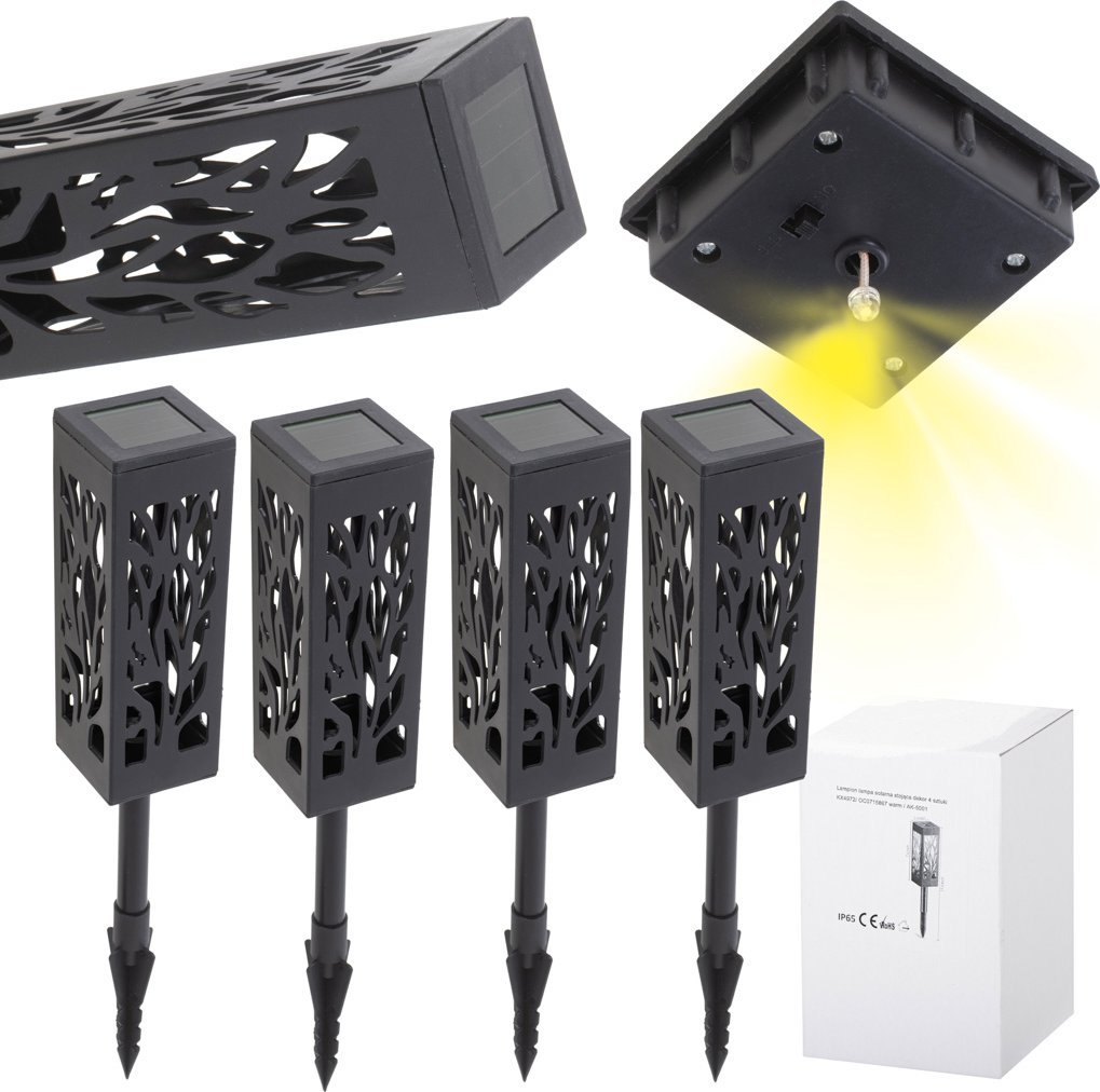 Kontext Lampiony lampki solarne stojące dekor 4 sztuki