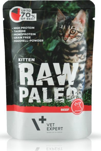 VetExpert VetExpert RAW PALEO KITTEN BEEF 100g Saszetka - Karma Mokra z Wołowiną dla Kociąt